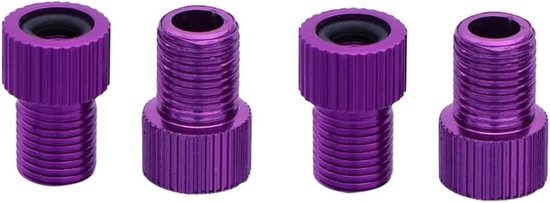 Ventiel Adapters - Frans naar Schrader - Banden Oppompen - Aluminiumlegering - 4 Stuks - Paars