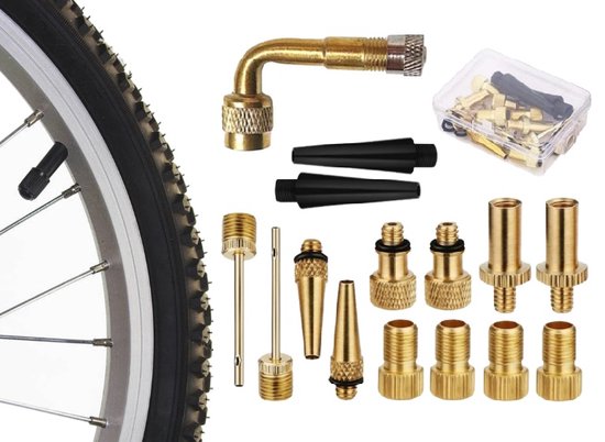Ventiel adapters set 15 stuks / Fiets Ventieladapters / Verloopnippels / Ventiel / Balnaalden / Fietsband oppompen / Voetbal / Ballenpomp verloopstuk / Autoband / Zwemband / Luchtbed / Bal Pomp Naald / Tire Inflator Adapters Set / Universeel