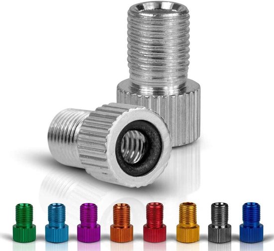 Ventieladapter Fiets - Frans Dunlop - Banden Oppompen - Universele Pasvorm - 2 Stuks - Zilver