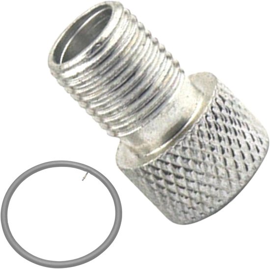 Ventieladapter Fietsband - Ventiel Opzetstuk - Fietsbanden Oppompen - Lekvrij Aluminium Ontwerp - 5 cm Diameter - Zilver