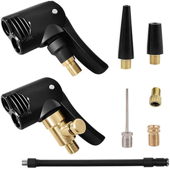 Ventieladapter Set - Fietspomp Adapter - Banden Oppompen - Universele Compatibiliteit - 5 Stuks - Zwart en Geel