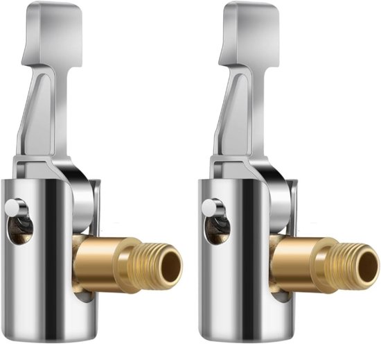 Ventieladapter Set - Hefboomstekker Banden - Banden Oppompen - 2 Stuks Legering