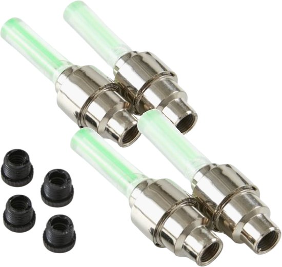 Ventieldopje LED Verlichting - 4 stuks Groen - Ventielverlichting voor Fiets, Fatbike, Scooter en Auto