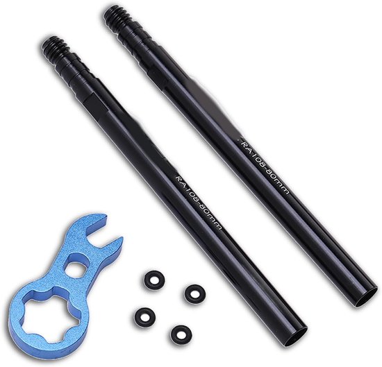 Ventielverlenger - Flexibele Verlenger - Fietsband Oppompen - Aluminiumlegering - 80 mm Lengte - Zilver