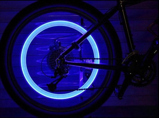 *** Ventielverlichting Fietsverlichting - Wielverlichting - 2x LED-Spaaklicht - voor Kinderen - Verlichtingssets voor het Fietswiel - Blauw van Heble® ***