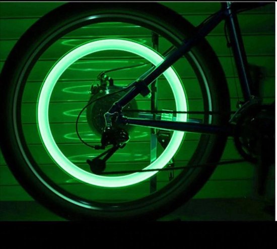 *** Ventielverlichting Fietsverlichting - Wielverlichting - 2x LED-Spaaklicht - voor Kinderen - Verlichtingssets voor het Fietswiel - Groen van Heble® ***