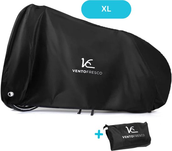 Vento Fresco Waterdichte Fietshoes Voor 1 Fiets Met Opbergzak - Bescherming Fiets XL - Universeel En Stijlvol Zwart - 200x110x70 cm van Vento Fresco