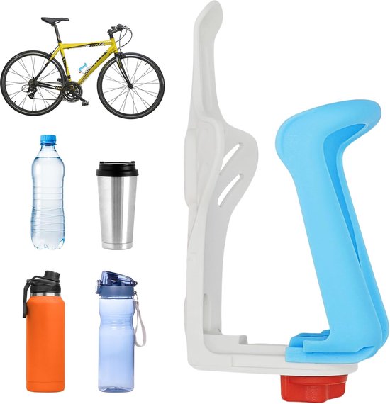 Verbeterde universele bidonhouder voor fietsstuur en -frame – Bekerhouder voor motorfietsen, geschikt voor flessen met een diameter van 1,9–2,8 inch – Universele drankhouder voor fietsen en mountainbikes (MTB) (K) – Macaron-kleuren