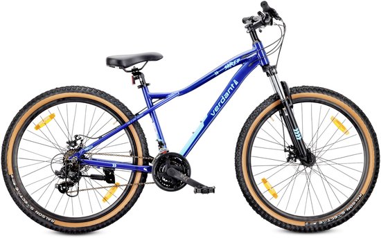 VERDANT SHRED Mountainbike 27.5", MTB-fiets voor dames en heren, fiets 27.5 inch - aluminium frame, schijfremmen, 21 versnellingen - Blauw van Verdant