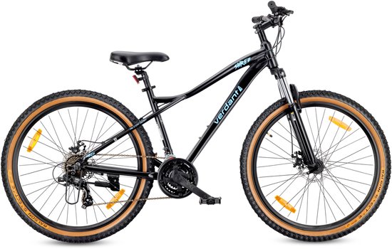 VERDANT SHRED Mountainbike 27.5", MTB-fiets voor dames en heren, fiets 27.5 inch - aluminium frame, schijfremmen, 21 versnellingen - Zwart van Verdant