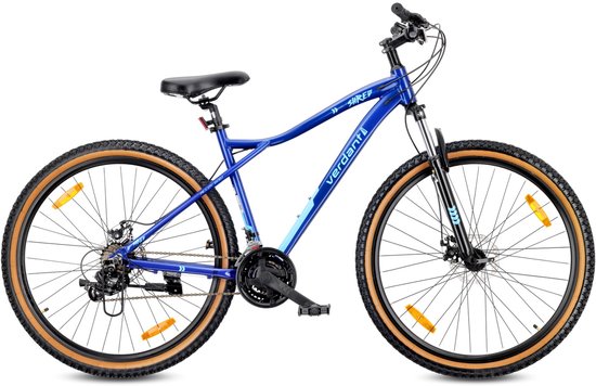 VERDANT SHRED Mountainbike 29", MTB-fiets voor dames en heren, fiets 29 inch - aluminium frame, schijfremmen, 21 versnellingen - Blauw van Verdant