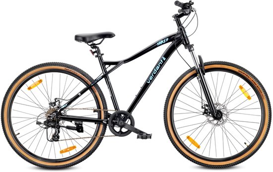 VERDANT SHRED Mountainbike 29", MTB-fiets voor dames en heren, fiets 29 inch - aluminium frame, schijfremmen, 7 versnellingen - Zwart van Verdant