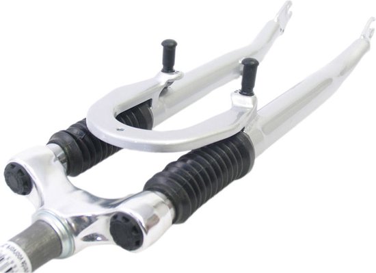 Verende voorvork 28 inch - 1 vorkbuis - V-brake nokken - zilver van Merkloos
