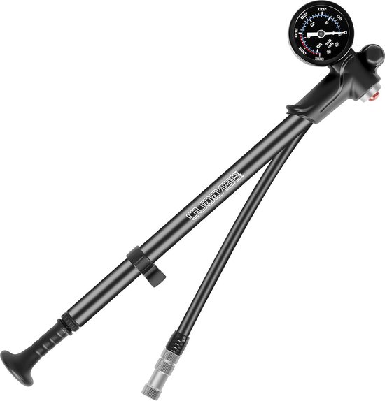 Verende Vork Demperpomp Hogedruk met Manometer - 300 psi - Fietsbanden Schokdemper MTB Mini Fietspomp - Verende Vork Achtervering Rolstoel Schrader Presta