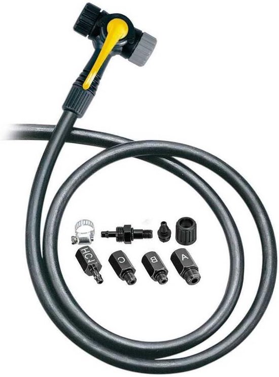 Verlengslang Fietspomp - Pompverlenger Slang - Fietsbanden Oppompen - TwinHead Pompkop - Extra Lange Slang - Zwart