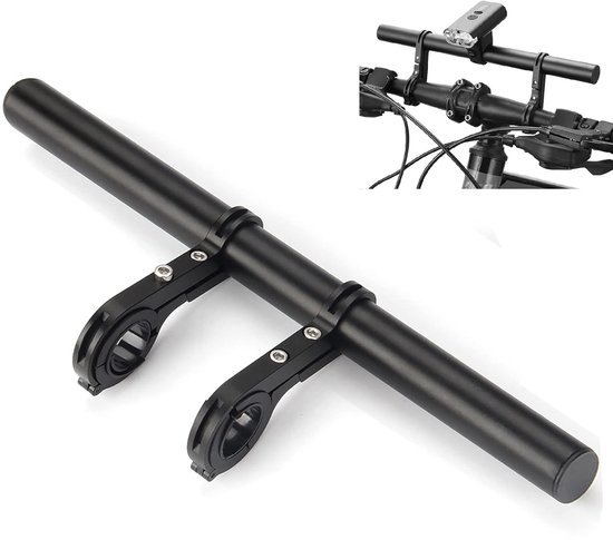 Verlengstuk Voor Fietsstuur - 30 cm fietsstuuruitbreiding - Fietsstuur - Aluminium Fietsstuur - Gemakkelijk Te Installeren - Mountainbike Stuur Stang - Geschikt Voor kaliber 31,8 mm/25,4 mm - Geschikt Voor zaklamp, smartphones, GPS-apparaten van Merkloos