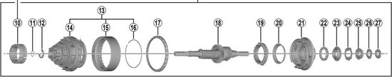 Versnellingsbak Shimano Nexus 8 Remnaaf SG-C6001-8C (184 mm as)