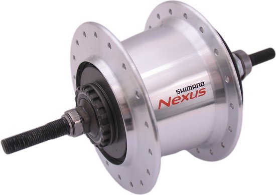 Versnellingsnaaf 7 speed Shimano Nexus 7 SG-C3001 voor rollerbrakes / velgrem 36 gaats - zilver van VER
