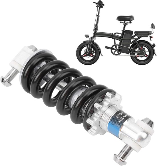 Verstelbare Fiets Schokdemper voor Mountainbike, 150 mm en 300 LBS Stalen Veer, Vervangingsonderdelen voor Elektrische en Normale Fietsen van Merkloos
