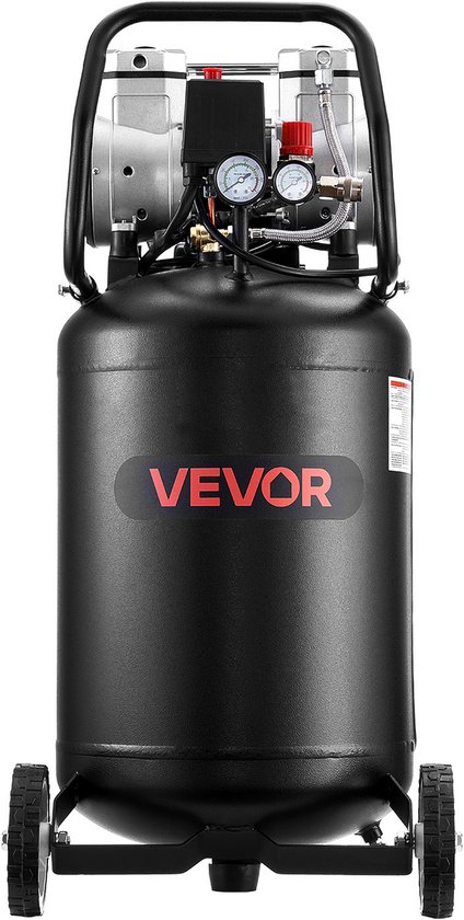 VEVOR 50l Luchtcompressor, 2 Pk, 113 L/Min Bij 6,2 Bar, Max. 8 Bar Druk, Olievrije Tank, Ideaal voor Autoreparaties, Banden Oppompen, Schilderen, Houtbewerking en Spijkeren