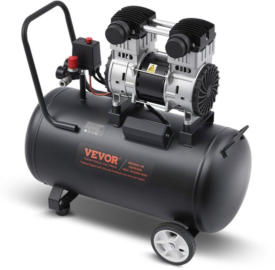 VEVOR Compressor 60l Luchtcompressor 125psi Perslucht 1,25kw Fluistercompressor