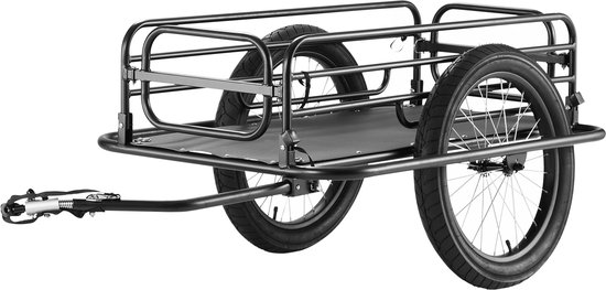 VEVOR Fietskar, 125 kg laadvermogen, transportkar, opvouwbaar en opvouwbaar, snelsluiting met universele trekhaak, 20" wielen, past op de meeste fietswielen, frame van koolstofstaal