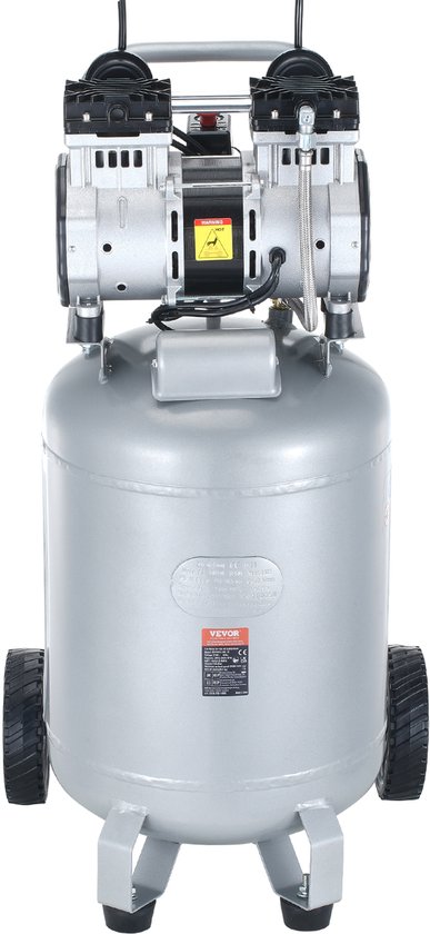 VEVOR Luchtcompressor 49l Fluistercompressor 2pk Luchtpomp Olievrije 8bar Compressor Eenfasig Geluidsniveau ≤63db Ideaal voor Het Oppompen Van Banden, Autoreparaties, Schilderen, Houtwerk