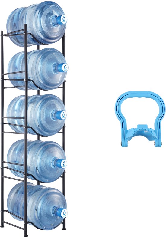 VEVOR Waterkanhouder Enkellaags Waterflessenrek 5 Flessen Zwart