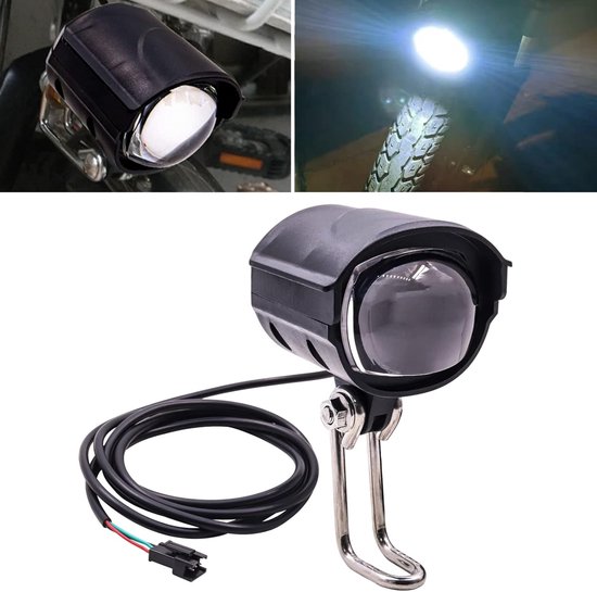 VHV - E-bike koplamp - LED voorlicht voor elektrische fiets - fiets koplamp 36V/48V waterbestendig 180° verstelbaar met claxon - voor e-bike, e-step en scooter