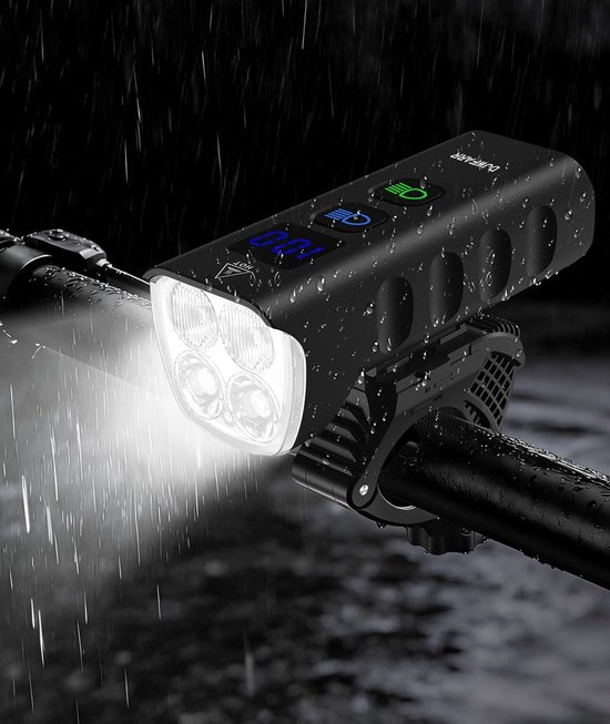 VHV - Fiets voorlamp - stuurverlichting voor fiets - 2000 lumen - USB-C oplaadbaar - waterdicht - 13 lichtstanden - 360° draaibare houder - voor nachtritten, stadsfiets, racefiets en mountainbike