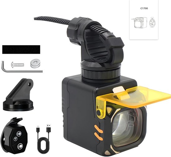 VHV - Fiets voorlamp - stuurverlichting voor fiets - IPX5 waterdicht - grootlicht en dimlicht - mistmodus - draadloze afstandsbediening - voor nachtritten, stadsfiets, racefiets en mountainbike
