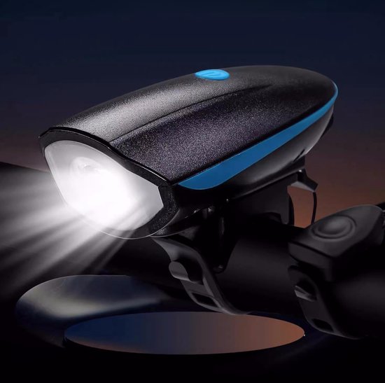 VHV - Fietslamp met bel - oplaadbare fiets voorlamp met hoorn - IPX3 waterdicht - voor nachtritten, stadsfiets, racefiets en mountainbike