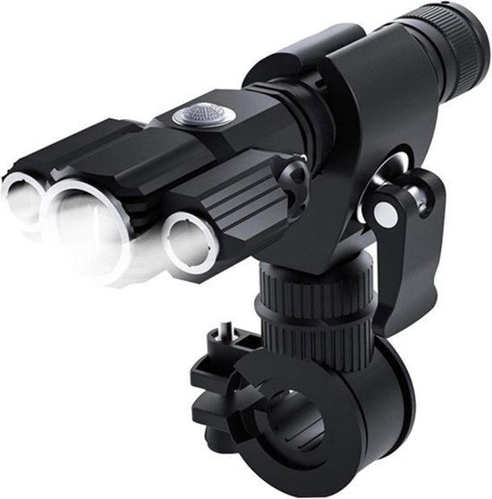 VHV - Fietslamp - oplaadbare fiets voorlamp - 1000 lumen - USB oplaadbaar - waterdicht - 4 lichtstanden - telescopische focus - voor nachtritten, outdoor ritten, stadsfiets en mountainbike