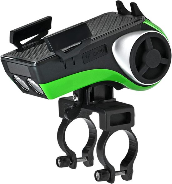 VHV - Fietsverlichting Bluetooth Speaker - LED Fiets Koplamp met Stuurhouder - 400 mAh accu, IPX5 waterbestendig, powerbank functie - voor Mountainbike, E-bike, Stadsfiets en Outdoor Ritten