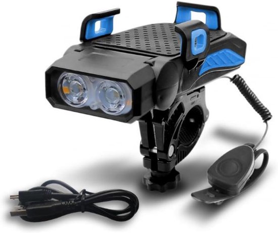 VHV - Fietsverlichting Bluetooth Speaker - LED Fiets Koplamp met Stuurhouder - waterbestendig ontwerp - voor Mountainbike, E-bike, Stadsfiets en Outdoor Ritten