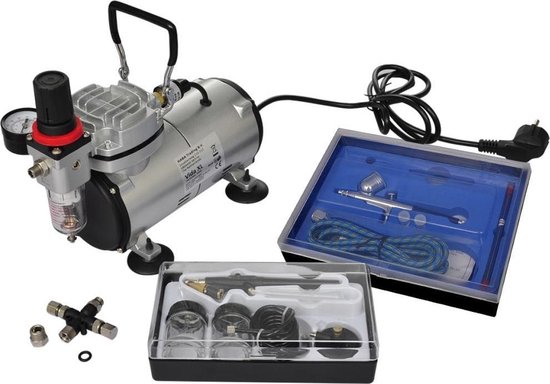 vidaXL Airbrush-compressorset met 2 pistolen