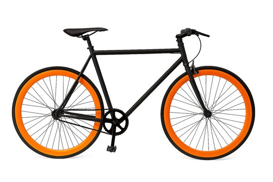 VidaXl Bike - Heren fiets- Zwart - 28 inch - Fiets - 55 cm - Oranje velgen van Merkloos