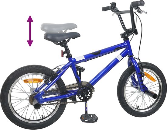 vidaXL - BMX - Fiets - 16 - Inch - voor - 5-8 - jaar - oud - Donkerblauw