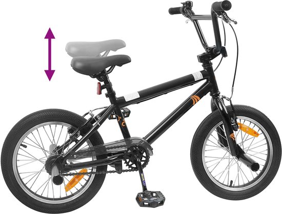 vidaXL - BMX - Fiets - 18 - Inch - voor - 7-10 - jaar - oud - Zwart