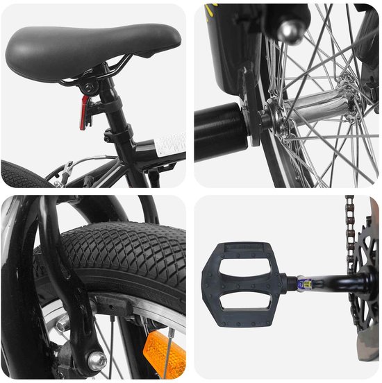 vidaXL - BMX - Fiets - 20 - Inch - voor - kinderen - ouder - dan - 9 - jaar - Zwart van VidaXL