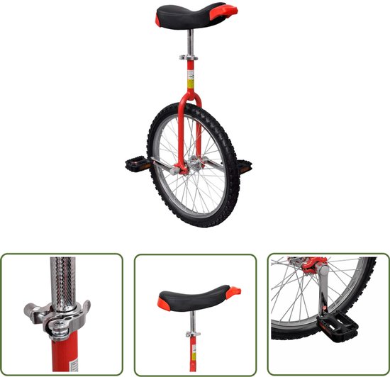 vidaXL Eenwieler 20 Inch - Eenwieler - Eenwieler verstelbaar 20 inch rood - Kinderfiets - Tweewieler - Sport & Spel van VidaXL