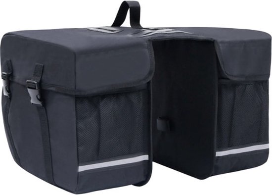 vidaXL - Fietstas - voor - bagagedrager - dubbel - waterdicht - 35 - L - zwart van vidaXL