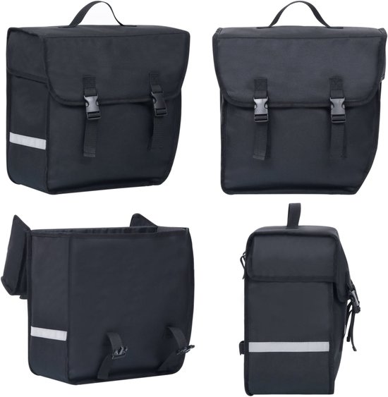 vidaXL Fietstas voor bagagedrager enkel waterdicht 21 L zwart - Tas - Tassen - Zak - Zakken van VidaXL