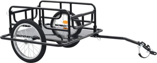 vidaXL - Fietstrailer - 130x73x48,5 - cm - staal - zwart van VidaXL