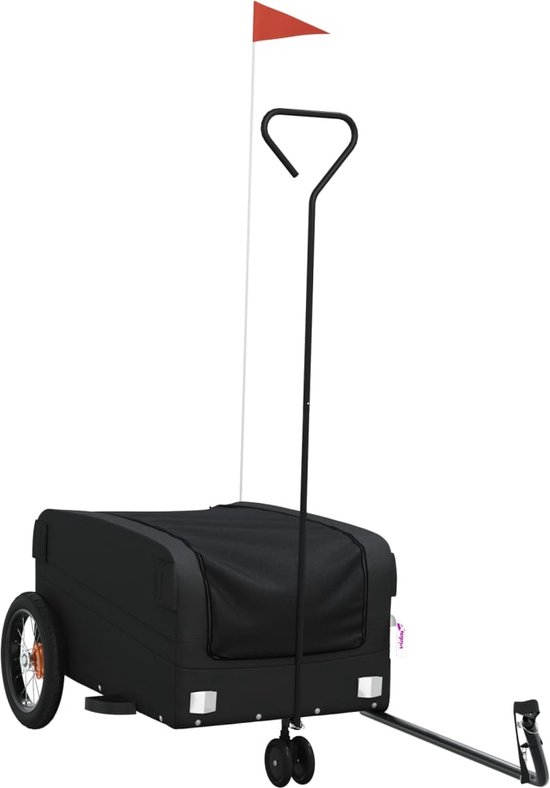vidaXL - Fietstrailer - 30 - kg - ijzer - zwart van VidaXL
