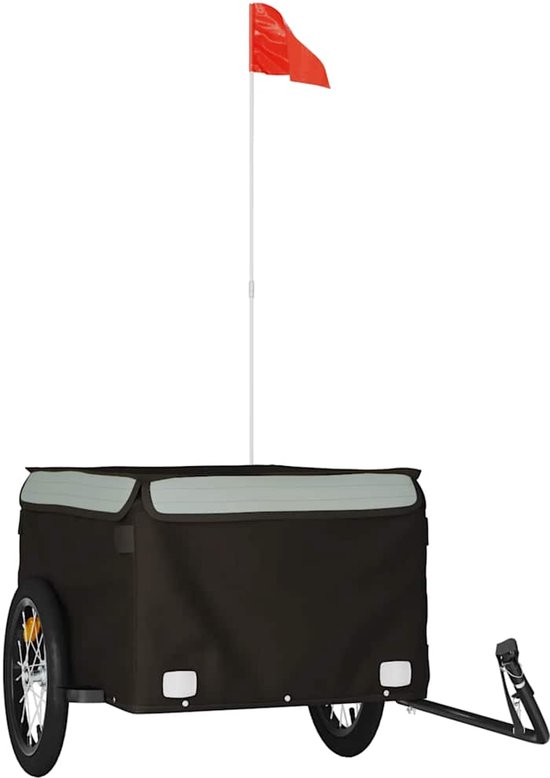 vidaXL - Fietstrailer - 45 - kg - ijzer - zwart - en - grijs