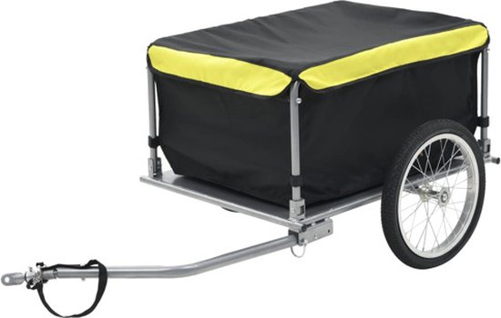 vidaXL - Fietstrailer - 65 - kg - zwart - en - geel van VidaXL