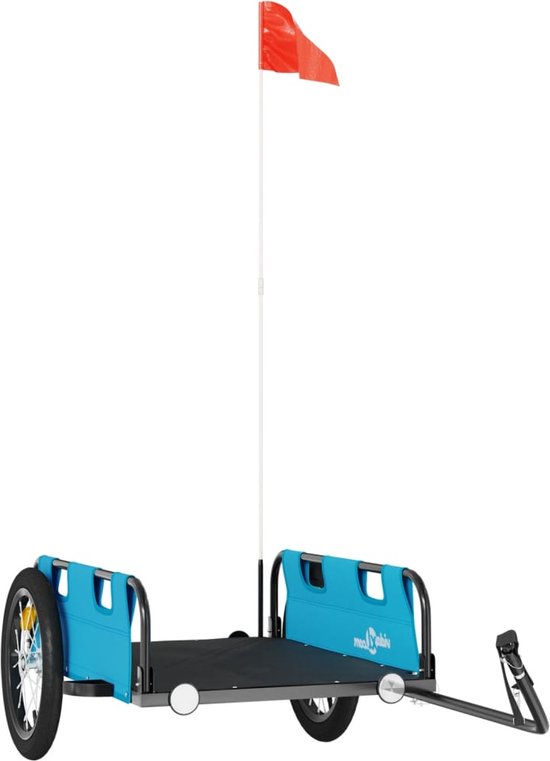 vidaXL - Fietstrailer - oxford - stof - en - ijzer - blauw van VidaXL