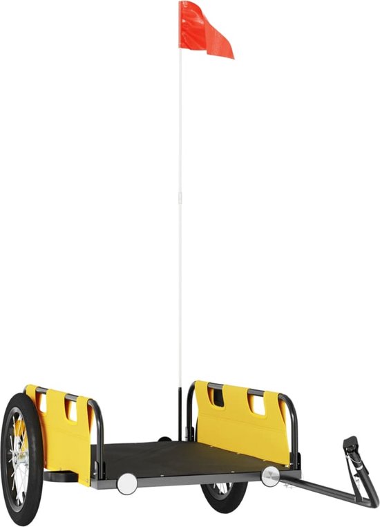 vidaXL - Fietstrailer - oxford - stof - en - ijzer - geel van vidaXL