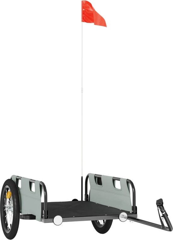 vidaXL - Fietstrailer - oxford - stof - en - ijzer - grijs van VidaXL
